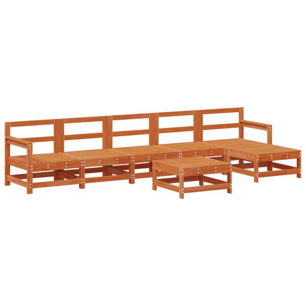 vidaXL Ensemble de salon de jardin 7 pcs Brun Cir&eacute; Pin massif