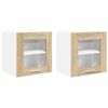 vidaXL Armoire suspendue avec porte 2 pcs Ch&ecirc;ne Sonoma 40 x 31 x 40 cm