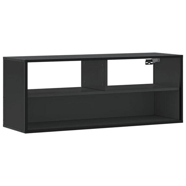vidaXL Meuble TV noir 100x31x39,5 cm bois d'ing&eacute;nierie et m&eacute;tal