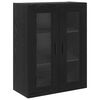vidaXL Haut Armoire 2 pcs Ch&ecirc;ne noir Bois Agglom&eacute;r&eacute; et Verre