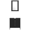 vidaXL Ensemble de mobilier de salle de bain avec &eacute;tag&egrave;re 4 pcs Noir