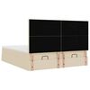 VidaXL Cadre de lit ottoman avec matelas cr&egrave;me 180x200 cm tissu