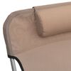vidaXL Chaises longues pliables lot de 2 taupe textil&egrave;ne et acier