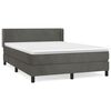 vidaXL Sommier &agrave; lattes de lit et matelas Gris fonc&eacute; 140x190cm Velours