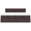 VidaXL Cadre de lit ottoman avec matelas marron foncé 180x200 cm tissu