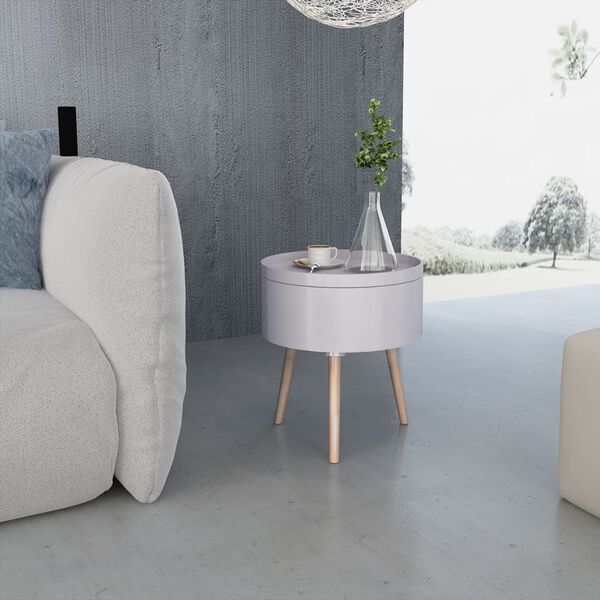vidaXL Table auxiliaire avec plateau rond 39,5 x 44,5 cm Gris