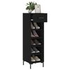 vidaXL Armoire &agrave; chaussures noir 30x35x105 cm bois d'ing&eacute;nierie