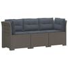 vidaXL Canap&eacute; de jardin 3 places avec coussins look rattan PP
