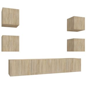vidaXL Ensemble de meubles TV 6 pcs Ch&ecirc;ne sonoma Bois d'ing&eacute;nierie