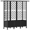 vidaXL Lit &Eacute;lev&eacute; avec Treillis et Toit Noir 163,5 x 40 x 142 cm PP