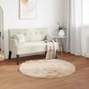 vidaXL Tapis en fausse Tafalla Beige &Oslash; 120 cm Polyester