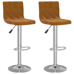 vidaXL Tabourets de bar lot de 2 marron velours