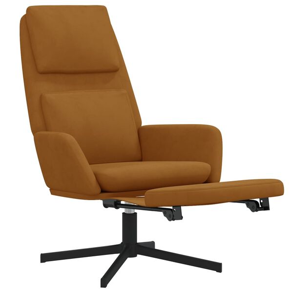 vidaXL Chaise de relaxation avec repose-pied Marron Velours