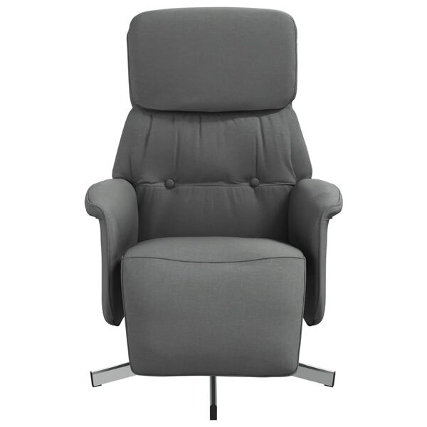 vidaXL Fauteuil inclinable avec repose-pieds gris fonc&eacute; tissu