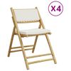 vidaXL Chaises de bistro pliantes lot de 4 et coussins blanc cr&egrave;me