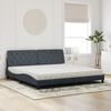 vidaXL Lit avec matelas gris fonc&eacute; 200x200 cm velours