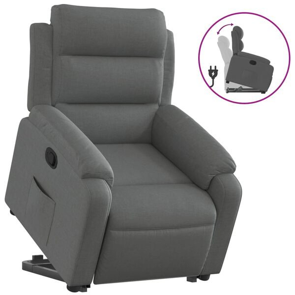vidaXL Fauteuil inclinable Gris fonc&eacute; Tissu
