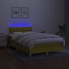 vidaXL Sommier &agrave; lattes de lit avec matelas LED Vert 120x200 cm Tissu