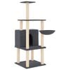 vidaXL Arbre &agrave; chat avec griffoirs en sisal gris fonc&eacute; 132 cm