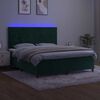 vidaXL Sommier &agrave; lattes de lit matelas et LED Vert fonc&eacute; 180x200 cm