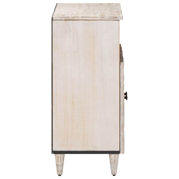 vidaXL Buffet avec porte Blanc 60 x 33,5 x 75 cm Bois de mangue massif