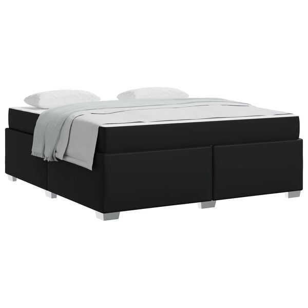 vidaXL Cadre de lit avec matelas Noir 180 x 200 cm tissu