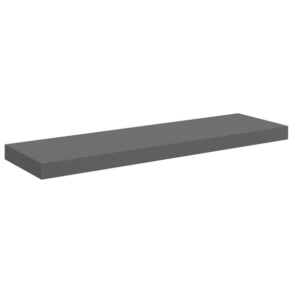 vidaXL &Eacute;tag&egrave;re murale flottante Gris brillant 80x23,5x3,8 cm MDF