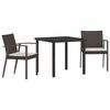 vidaXL Ensemble de salle à manger pour jardin 3 pcs Marron et Noir