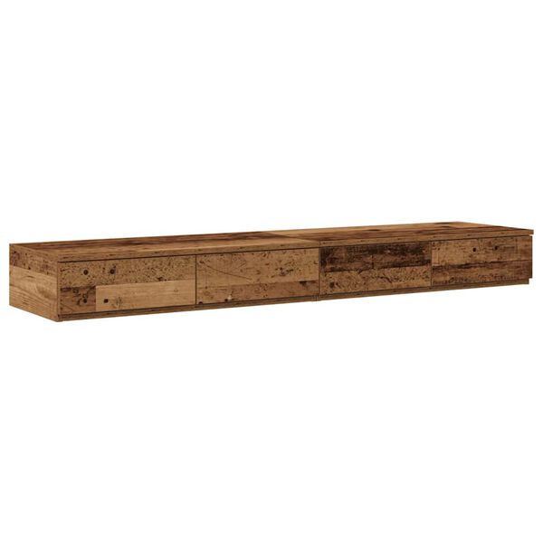 vidaXL Tiroirs de lit avec tiroir Bois ancien 160 x 36,5 x 16,5 cm