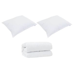 vidaXL Couette avec Oreillers avec oreiller 3 pcs Blanc Microfibre