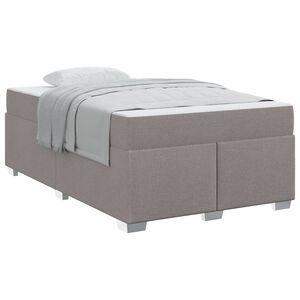 vidaXL Cadre de lit avec matelas Taupe 120 x 190 cm tissu