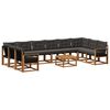 vidaXL Ensemble de canap&eacute;s d'ext&eacute;rieur 11 pc Naturel et noir