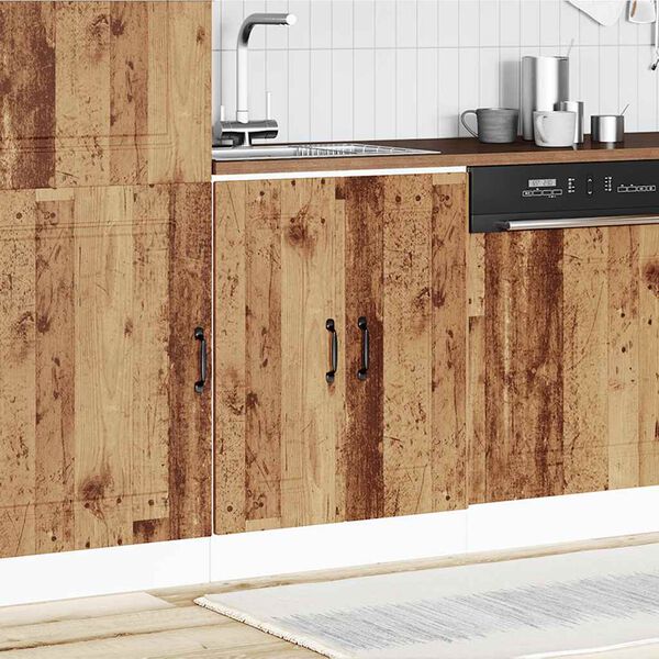 vidaXL Meuble bas pour évier Kalmar vieux bois bois d'ingénierie