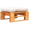 vidaXL Repose-pied palette de jardin et coussin sable Marron miel Bois
