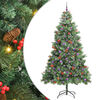 vidaXL Sapin de No&euml;l artificiel 300 LED Blanc chaud PVC et m&eacute;tal Vert
