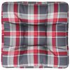 vidaXL Coussin de palette motif &agrave; carreaux rouge 50x50x12 cm tissu
