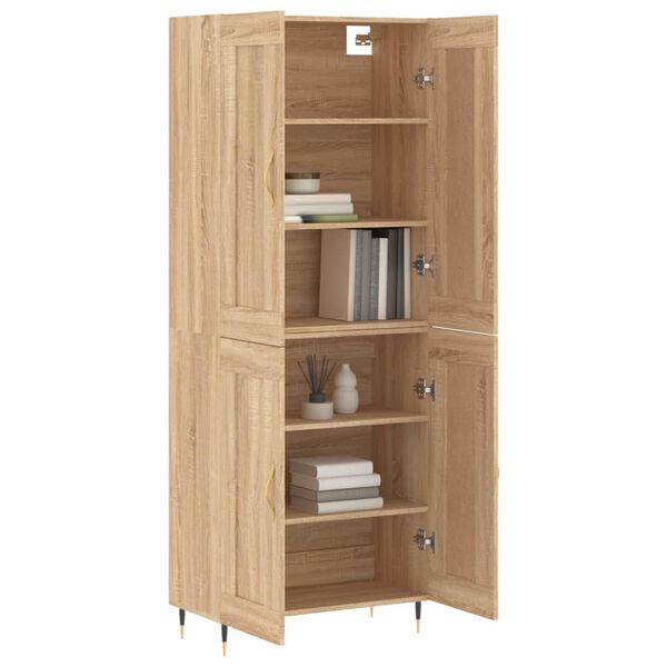 vidaXL Buffet haut Ch&ecirc;ne sonoma 69,5x34x180 cm Bois d'ing&eacute;nierie