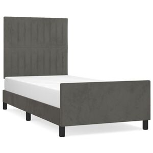 vidaXL Cadre de lit sans matelas gris fonc&eacute; 90x190 cm velours