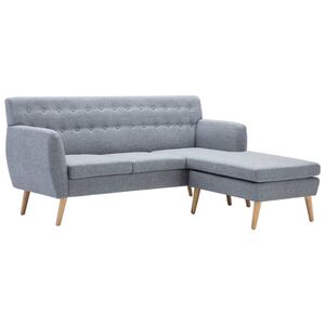 vidaXL Canap&eacute; d'angle rev&ecirc;tement en tissu 171,5x138x81,5 cm gris clair