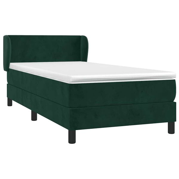 vidaXL Sommier &agrave; lattes de lit avec matelas Vert fonc&eacute; 90x190 cm
