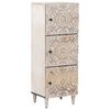 vidaXL Buffet Haut Blanc 40 x 33,5 x 110 cm Bois de mangue massif