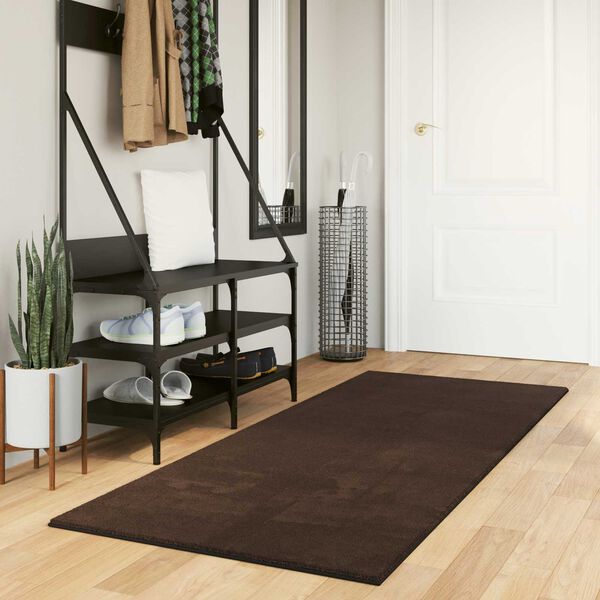 vidaXL Tapis de surface HUARTE Marron 200 x 80 cm Polyester