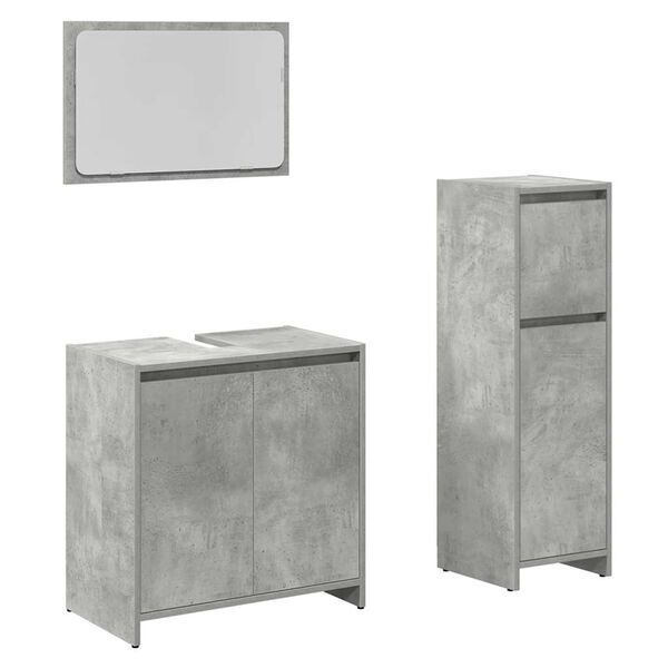 vidaXL Ensemble de meubles de salle de bain 3 pcs gris b&eacute;ton