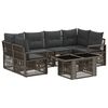 vidaXL Ensemble de canap&eacute; de jardin 7 pc Gris et Gris fonc&eacute; polyrotin
