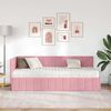 vidaXL Cadre de lit d'angle avec matelas Rose 80 x 200 cm Velours