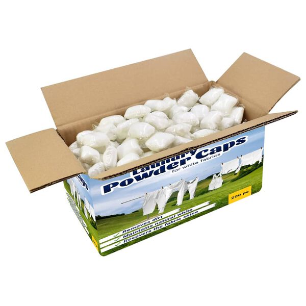 vidaXL Capsules lessive tout en un 200 pcs pour textiles blancs