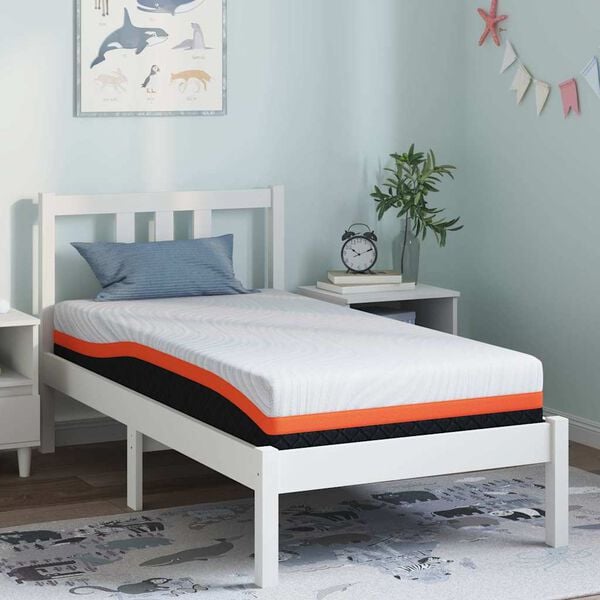 vidaXL Matelas Blanc et Noir 80 x 160 cm Tissu jacquard