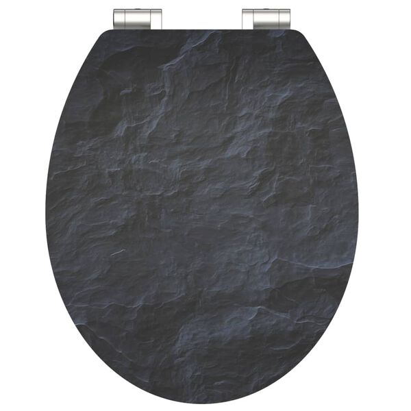 SCH&Uuml;TTE Si&egrave;ge de toilette avec fermeture en douceur BLACK STONE MDF