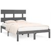 vidaXL Cadre de lit Gris Bois massif 160x200 cm