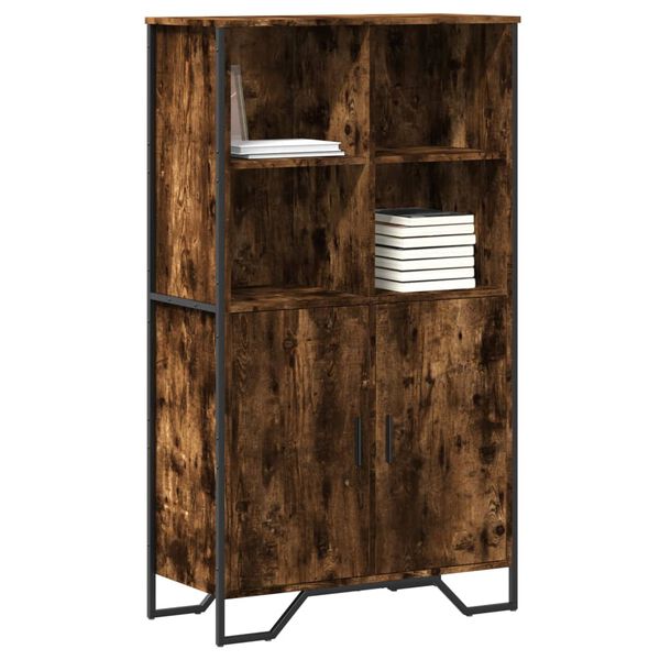vidaXL Buffet haut chêne fumé 79,5x35,5x137,5 cm bois d'ingénierie